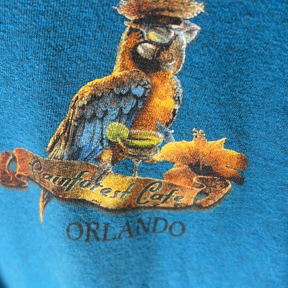 Rainforest Cafe Orlando Its Happy Hour Tee Color Blue Size Medium - Picture 2 of 5